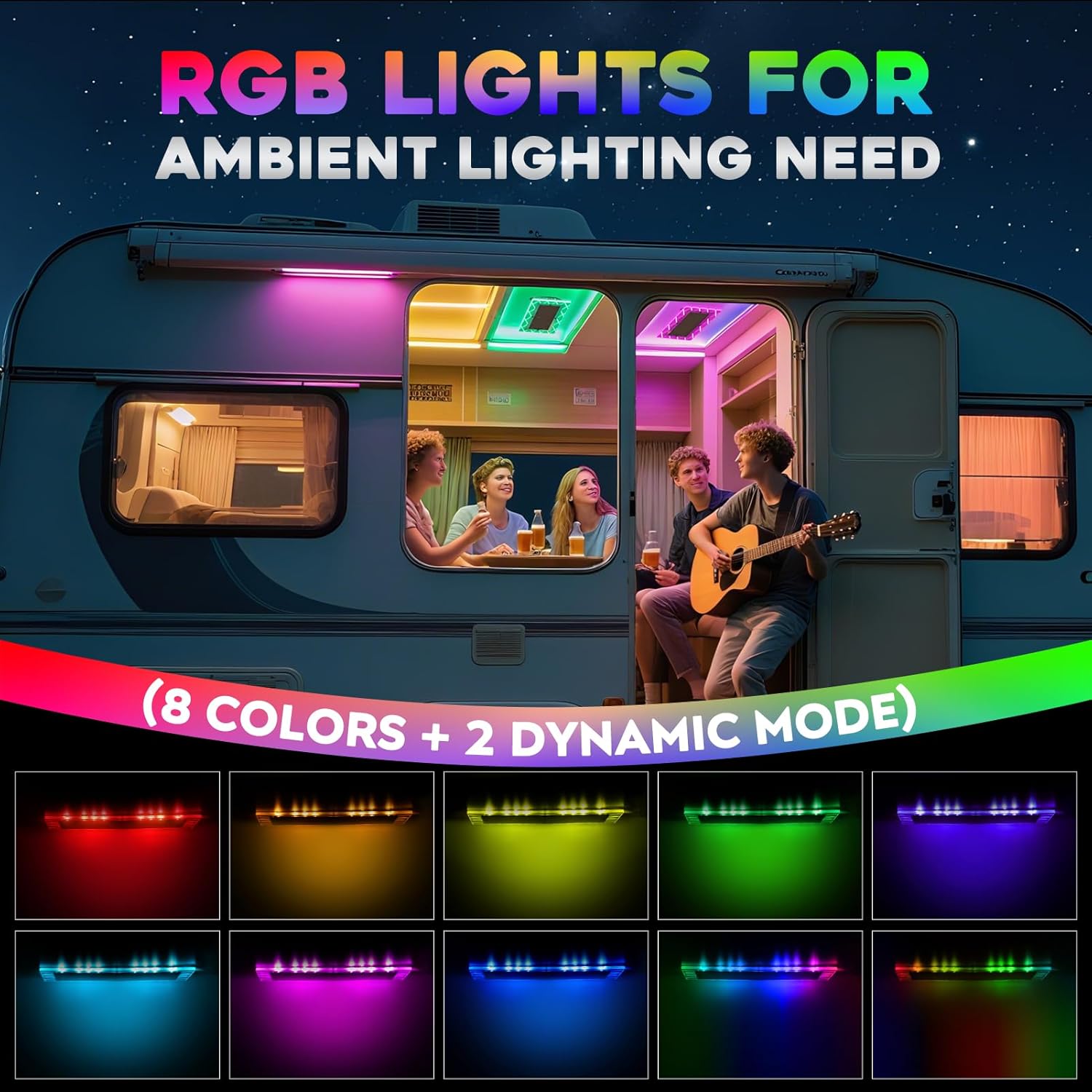 Thumbnail 1 de Kriogor 12V LED Caravan Interior Lights with 8 Multi-Colour Side Light and 3 Colour Temperatures