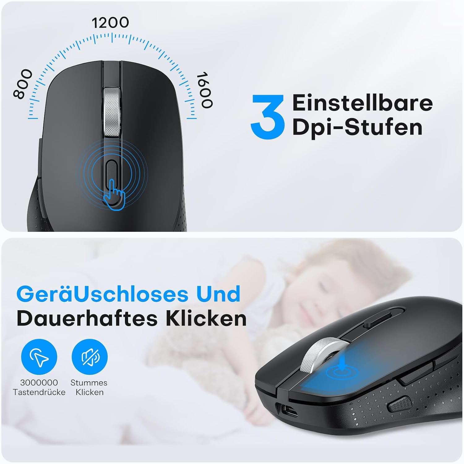 Thumbnail 3 de OMOTON Bluetooth Tastatur & Maus Set für MacBook Air/Pro, iMac, iMac Pro, Mac mini (QWERTZ, DE, mit Multi-Gerät-Funktion)