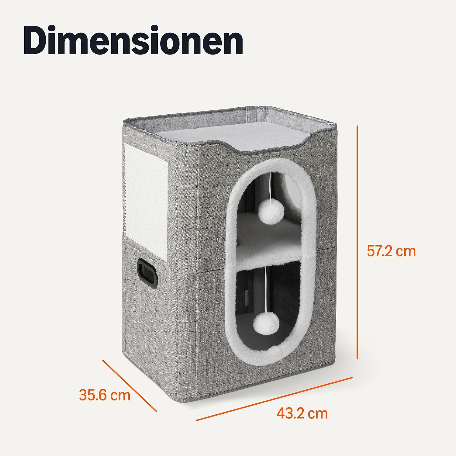 Thumbnail 4 de Amazon Basics Katzenhaus 2-stöckig, Grau đ±
