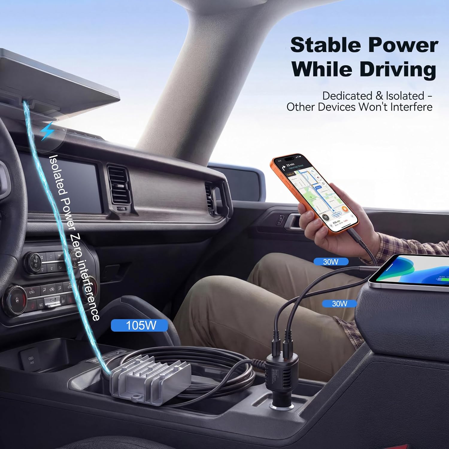 Thumbnail 2 de 105W Boost Starlink Mini Car Adapter: Clean, Real-Time Power for Travel Internet