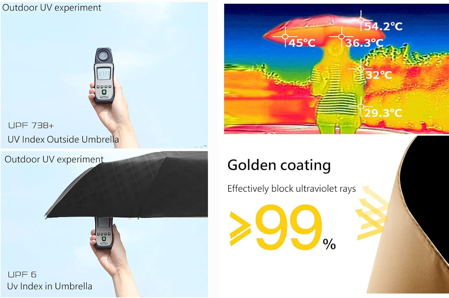 Thumbnail 6 de Luxurious Travel Folding Umbrella with Crook Real Wood J-Handle