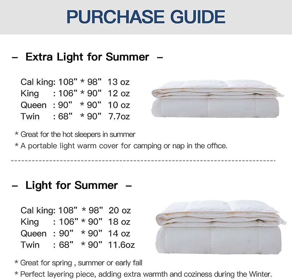 Thumbnail 4 de Globon White Summer Down Comforter/Blanket (Queen) – Lightweight Duvet Insert for Hot Sleepers