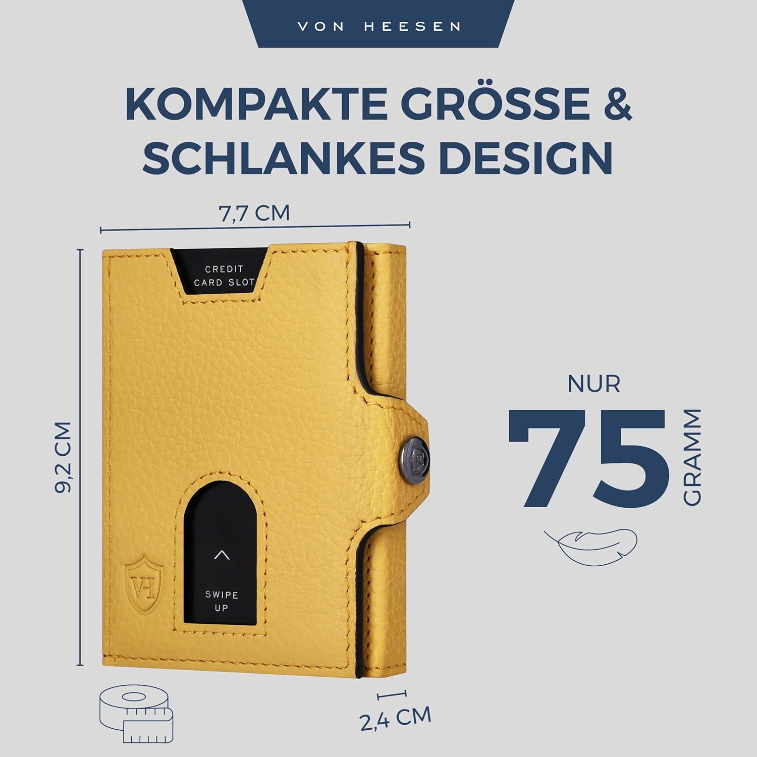Thumbnail 4 de VON HEESEN Slim Wallet mit XXL Münzfach & RFID-Schutz – Echtleder, kompakt und praktisch