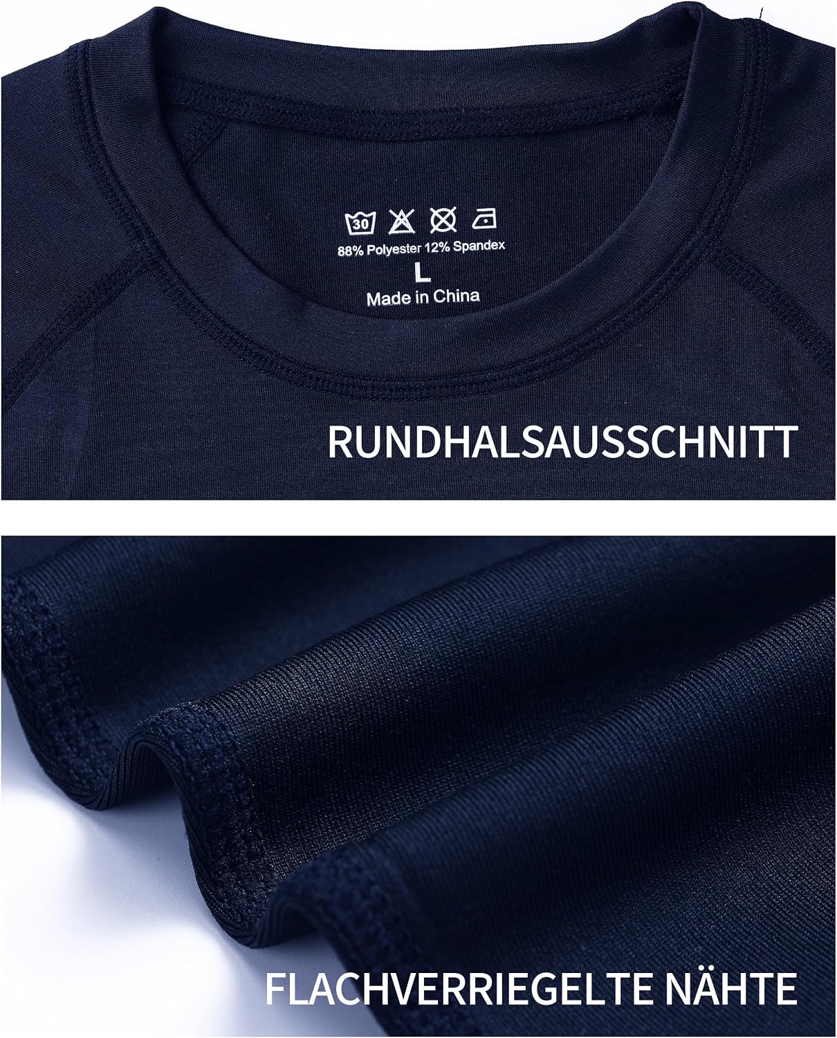 Detalle 2 de Roadbox Kompressionsshirts für Jungen (1–2er Pack) – Sport-Unterziehshirt lang & kurz für Atmungsaktivität