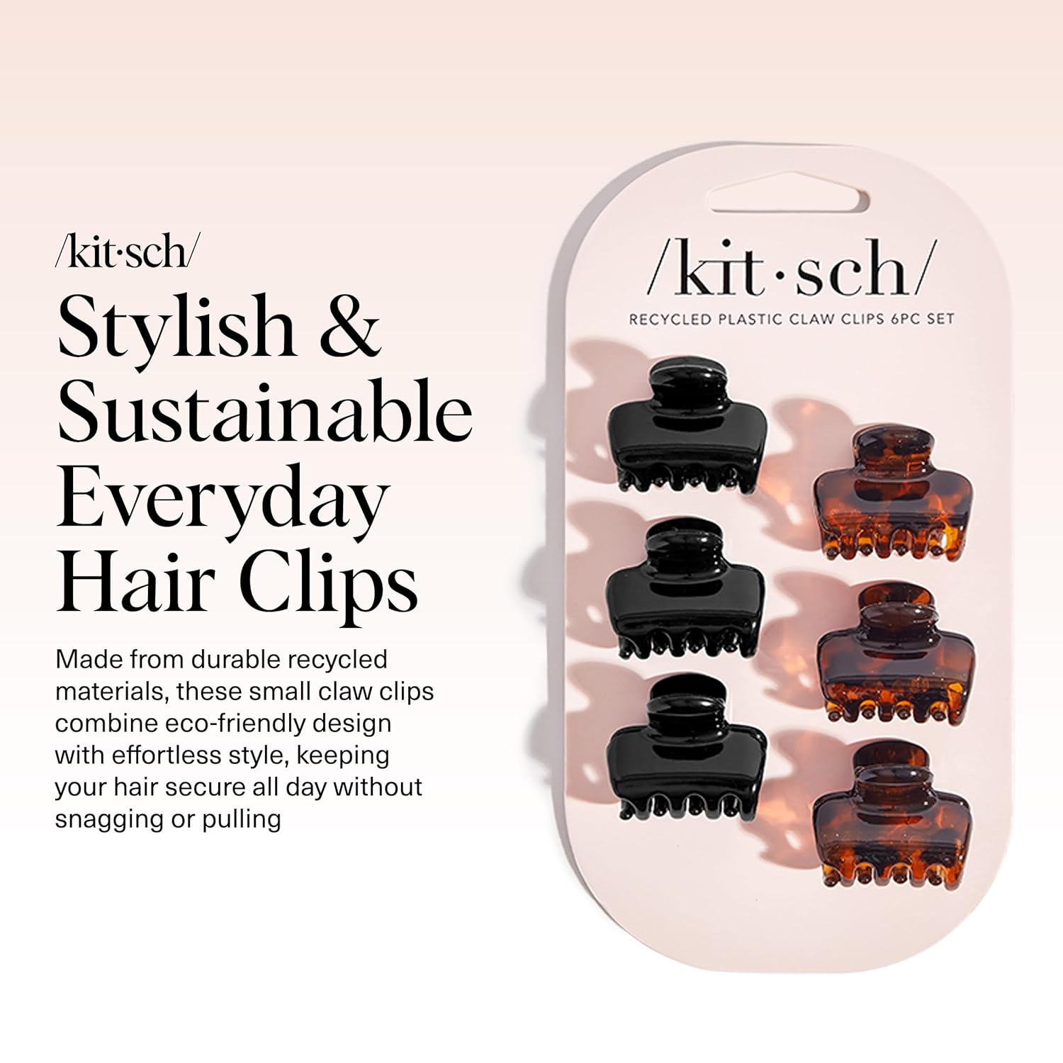 Detalle de Kitsch Small Hair Clips for Women - Stays In Place Without Pulling or Snagging (6 Pcs)