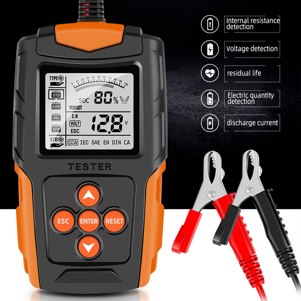 Detalle de Heemol 12 V/24 V accutester met lcd voor auto- en voertuigaccu’s