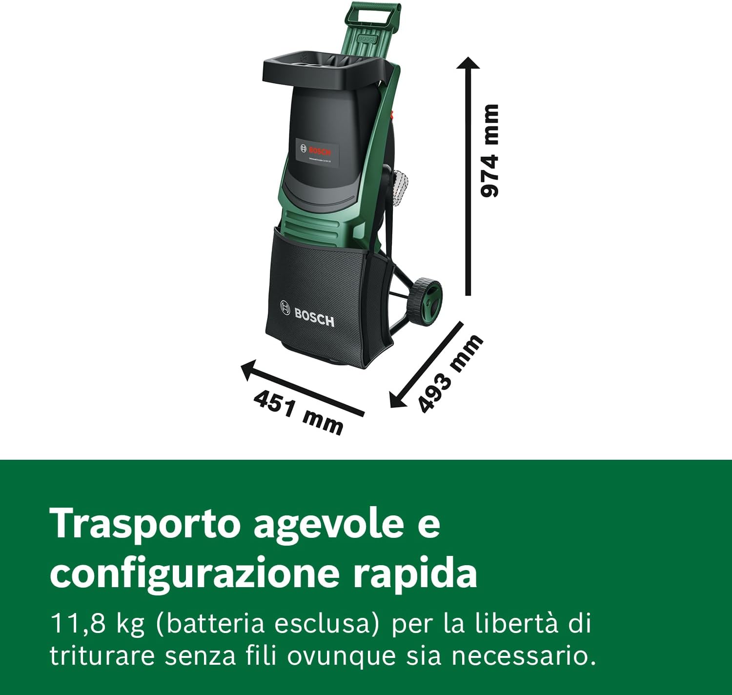 Thumbnail 5 de Bosch UniversalShredder 2x18V-25 a batteria con lame in acciaio temprato e motore brushless