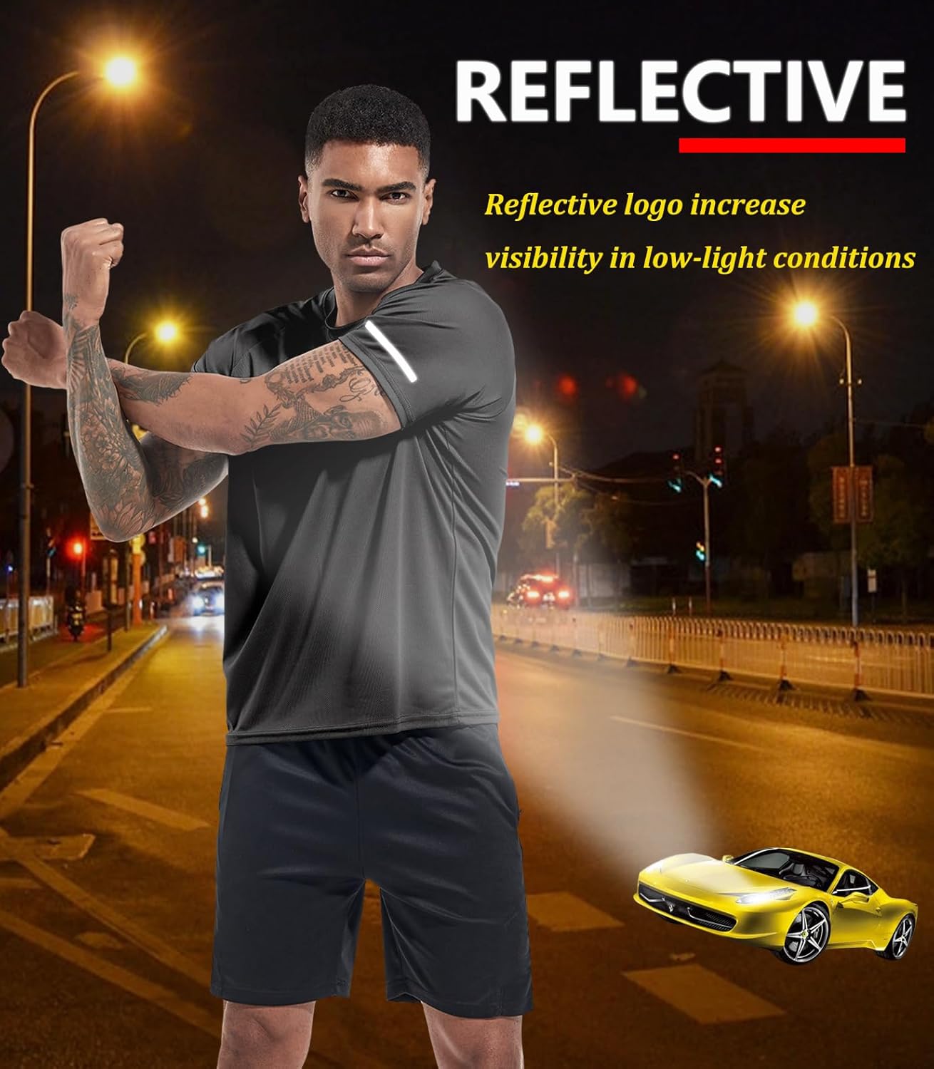 Detalle de Boyzn Men's Workout Shirts (1, 3, 5, or 7 Pack) – Dry Fit Moisture-Wicking Mesh Tees