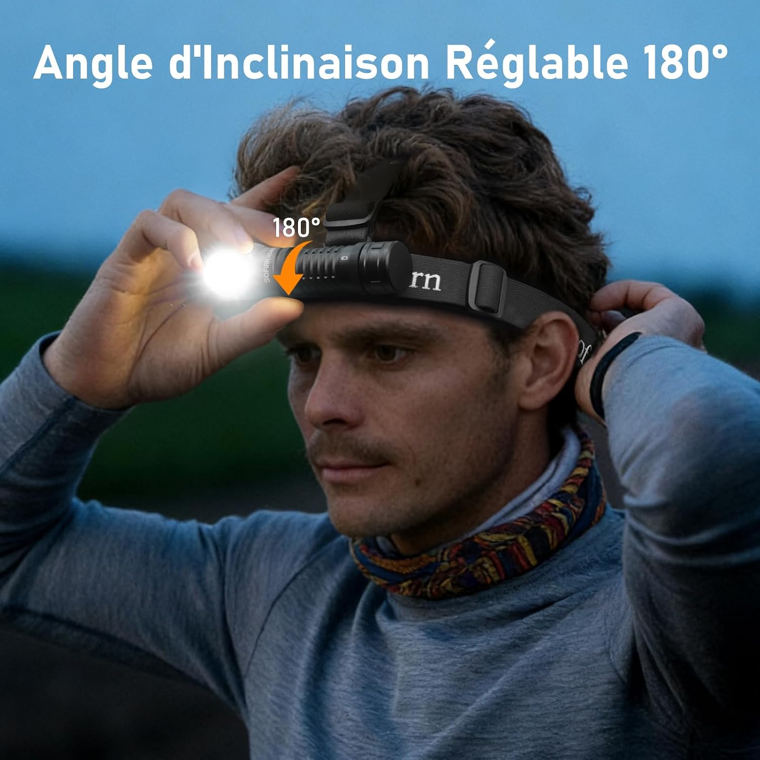 Detalle 1 de Sofirn HS41 lampe frontale LED rechargeable 4000 lumens, portée 325 m, base magnétique et IP68