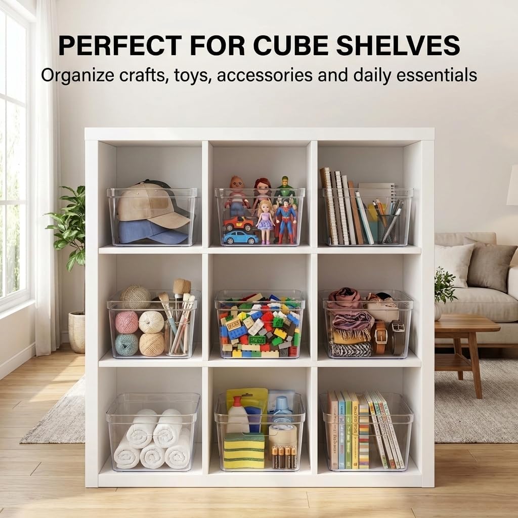 Thumbnail 3 de MOONEDGE Clear Plastic Storage Bins 12 x 12 x 7