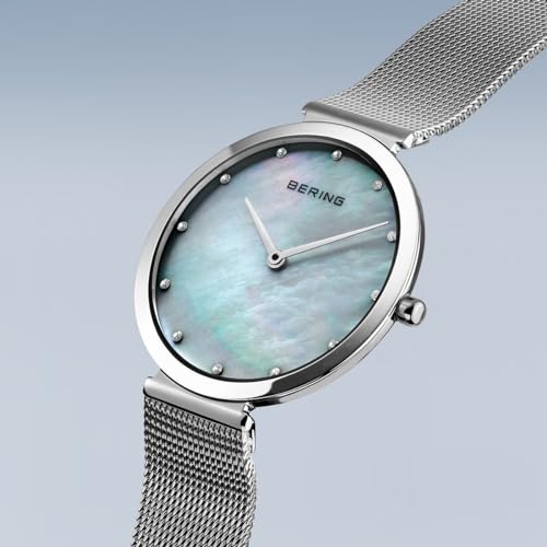 Detalle 2 de BERING Reloj de Cuarzo para Mujer – Colección Clásica, Acero Inoxidable y Cristal de Zafiro 18132-004