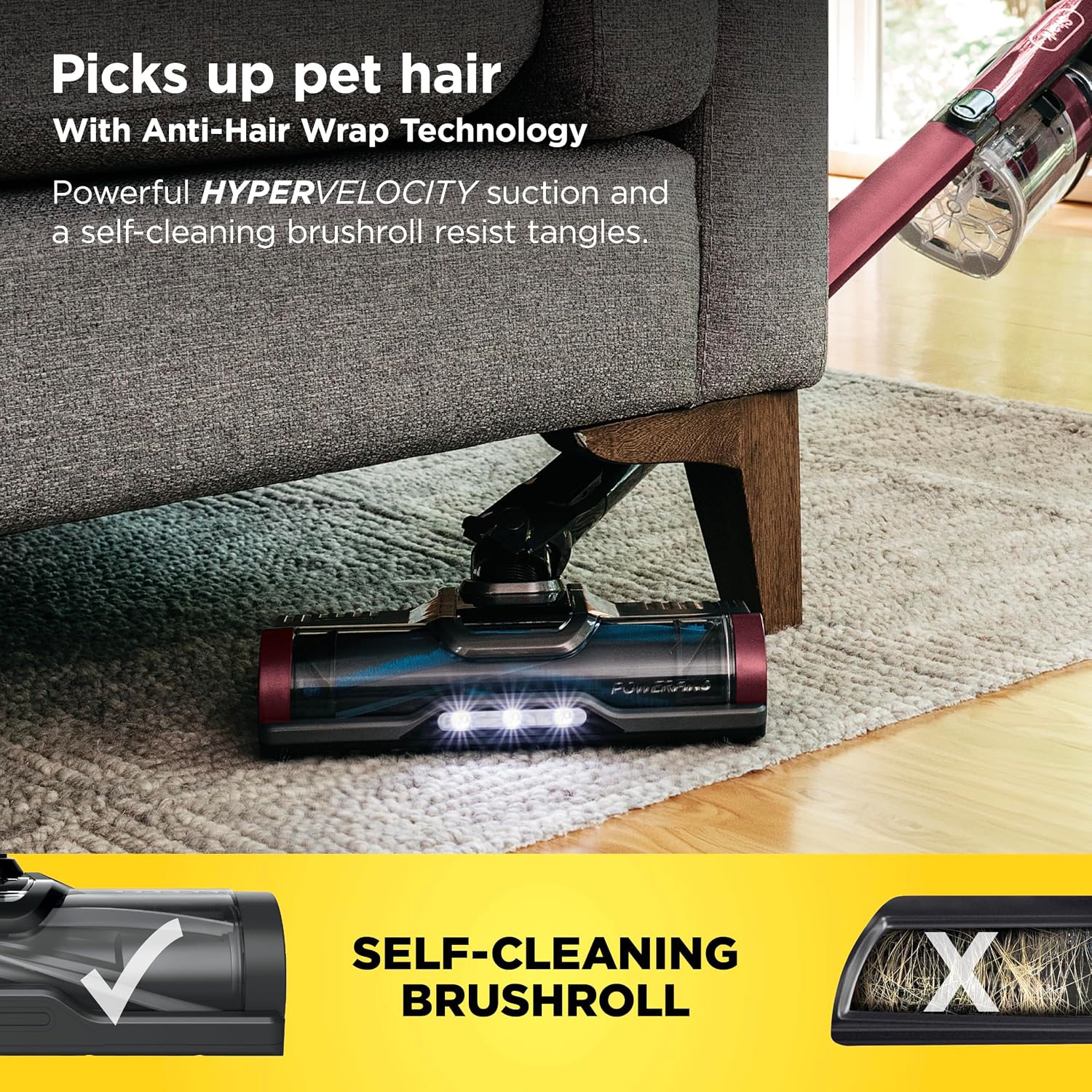 Detalle de Shark IZ362H Cordless Stick Vacuum with Self-Cleaning Brushroll and PowerFins
