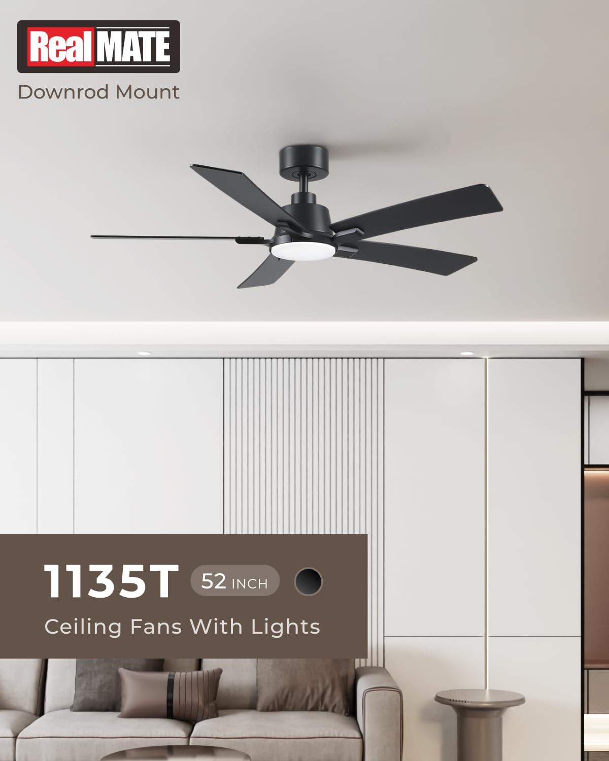 Detalle 2 de Realmate 52-Inch Ceiling Fan