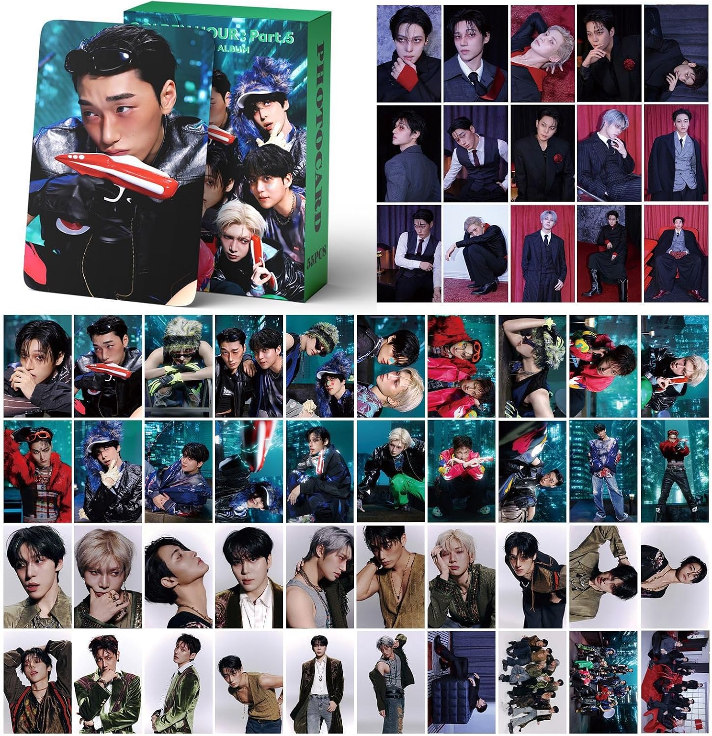 Detalle 2 de ATEEZ フォトカードセット 2パック・108個入り コーティング紙製、サイズ3.4"×2.3