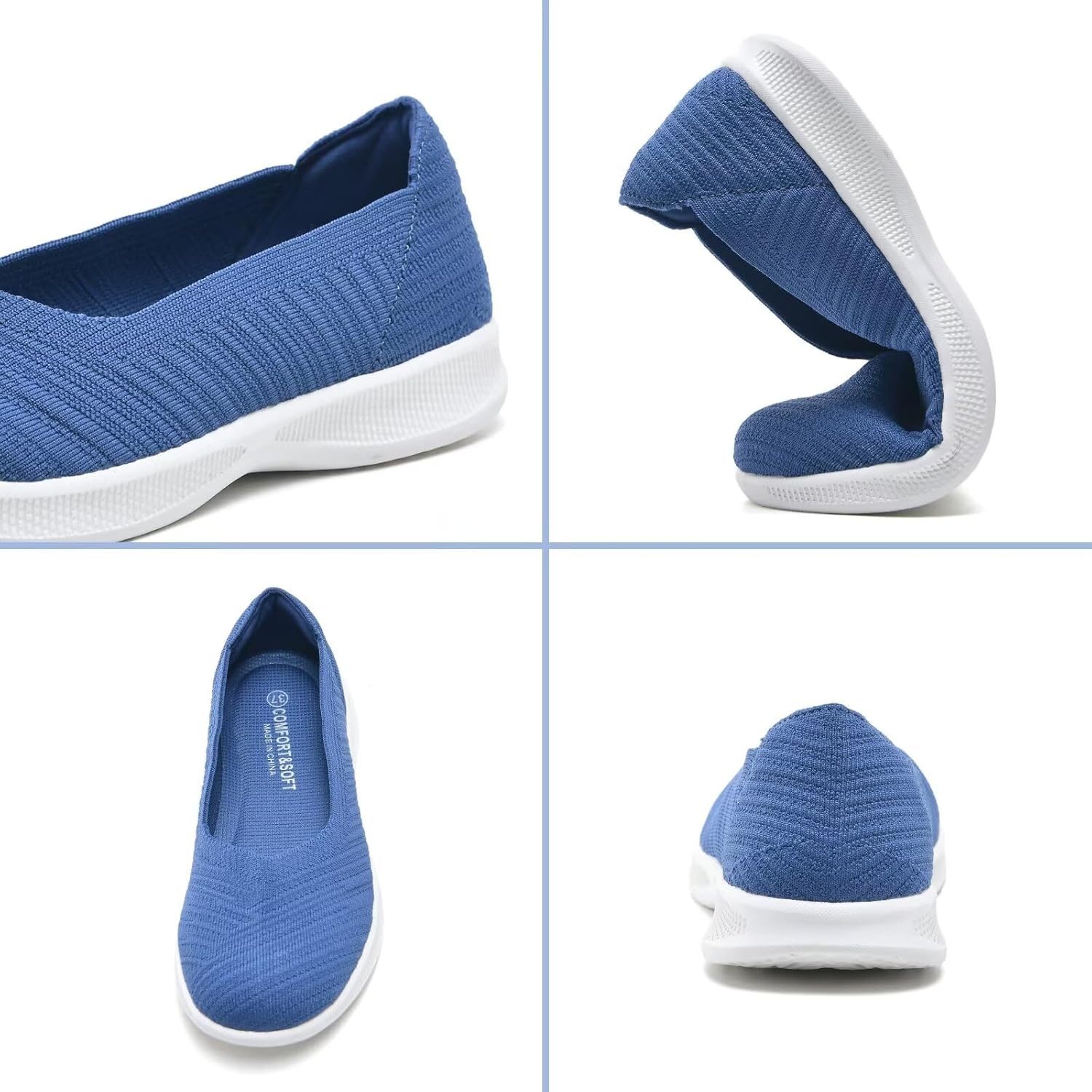 Detalle de Konhill Damen Loafers – Bequeme flache Slip-on Ballerinas für Alltag und Freizeit