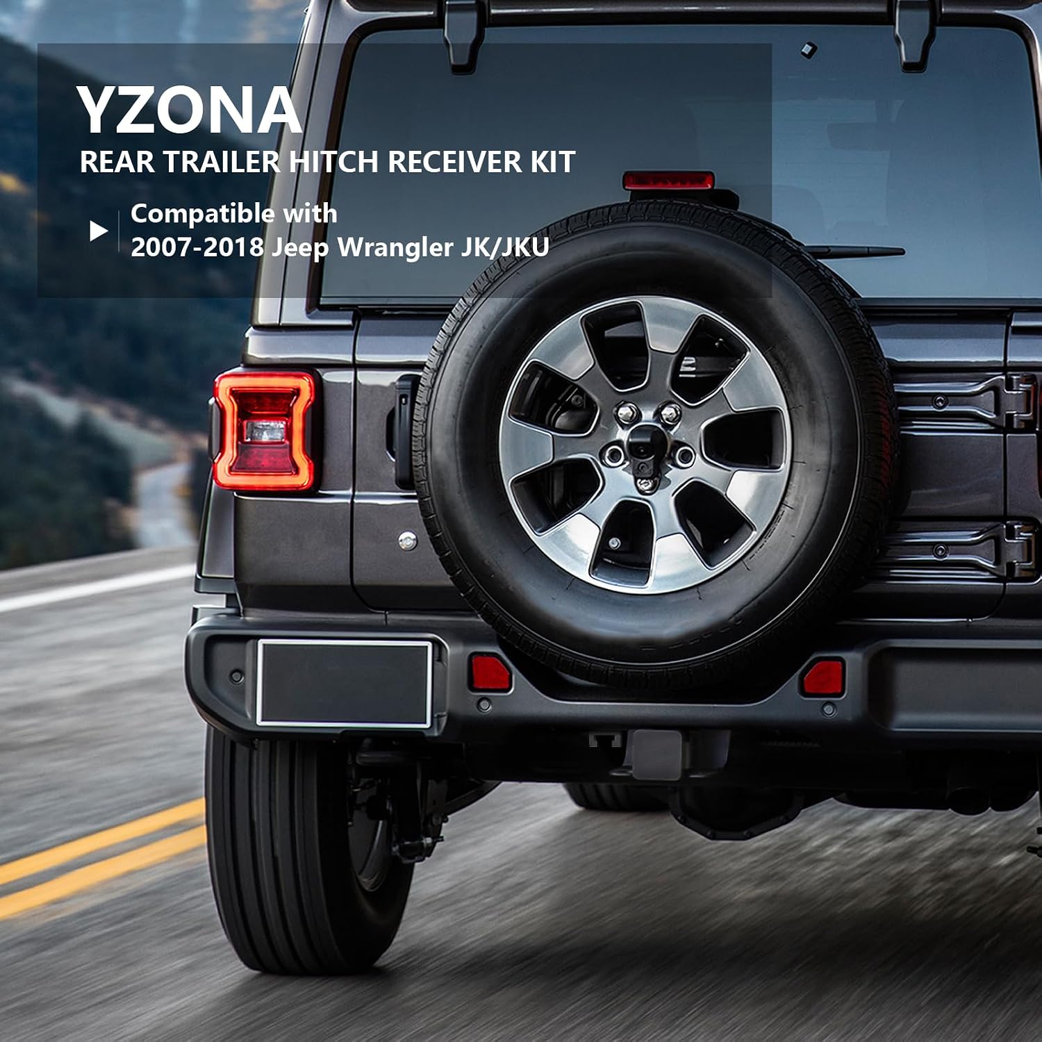 Thumbnail 6 de YZONA Tow Hitch 2 Inch for Jeep Wrangler