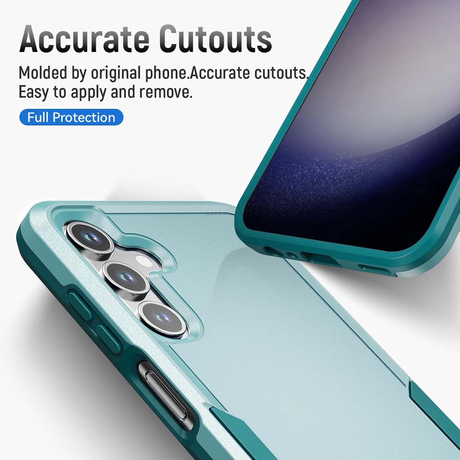 Thumbnail 6 de Warsia Galaxy A15 5G Rugged Phone Case, Green, Dual-Layer with Screen Protector