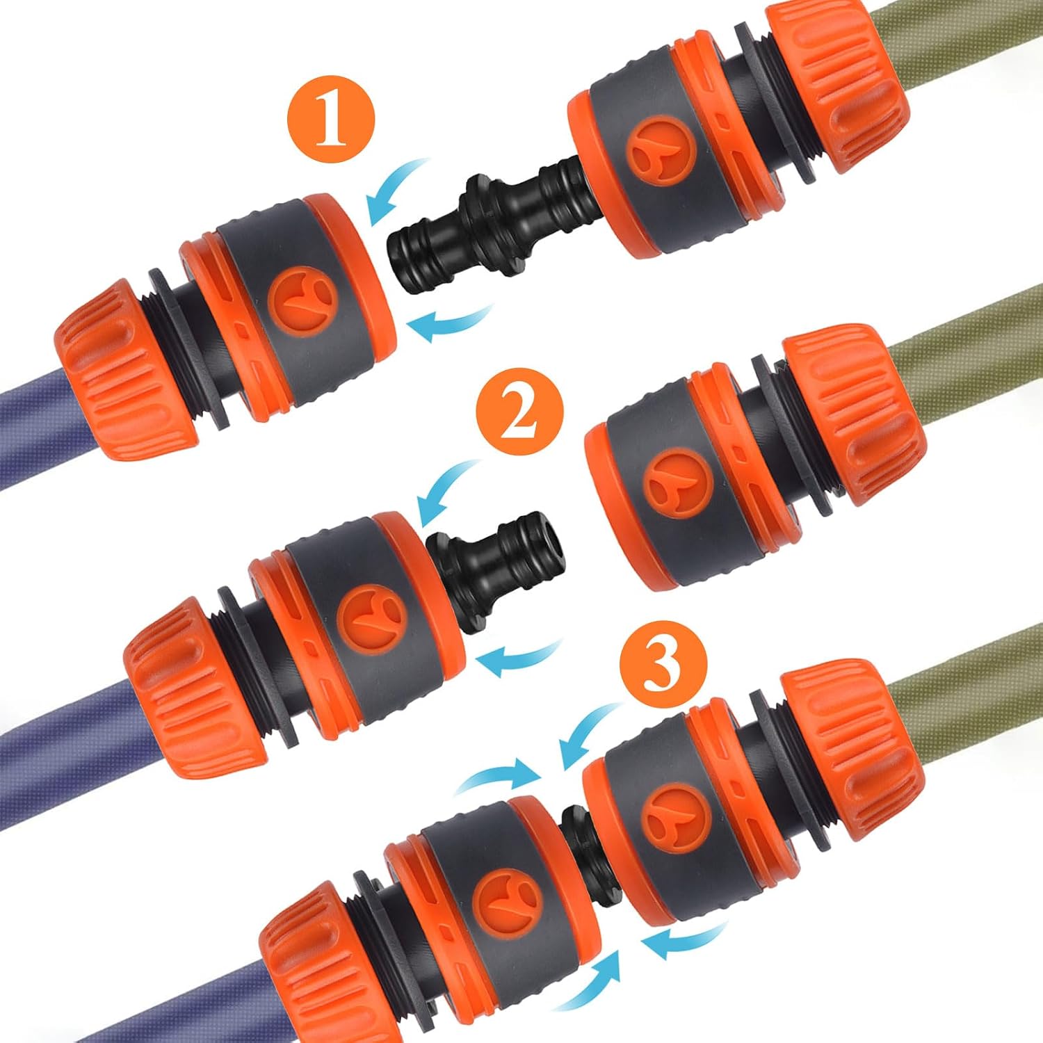 Thumbnail 2 de Raheem 9er Schlauchkupplung 1/2 Zoll Satz – 6 Kupplungen + 3 Doppelstecker, Gardena-kompatibel