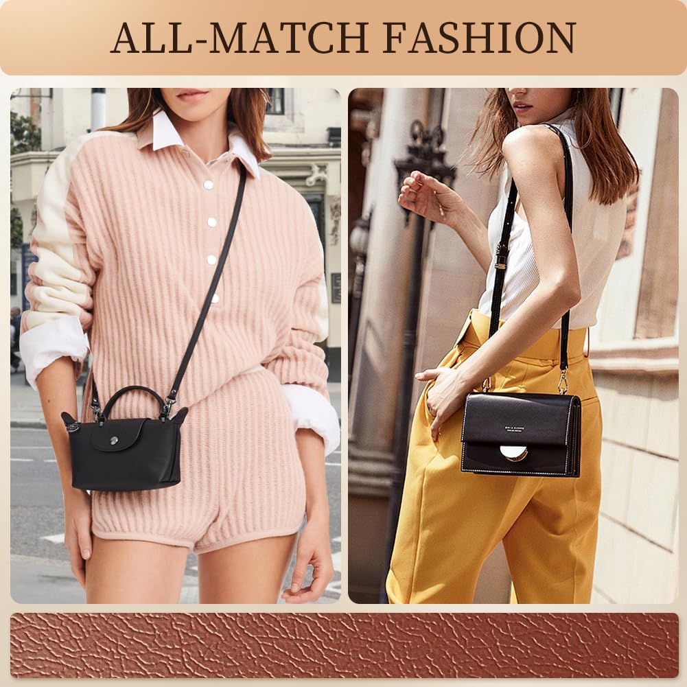 Thumbnail 6 de Aucuu Bandoulière pour Sac Longchamp – Lanière cuir PU ajustable 94–120 cm, sans boucle