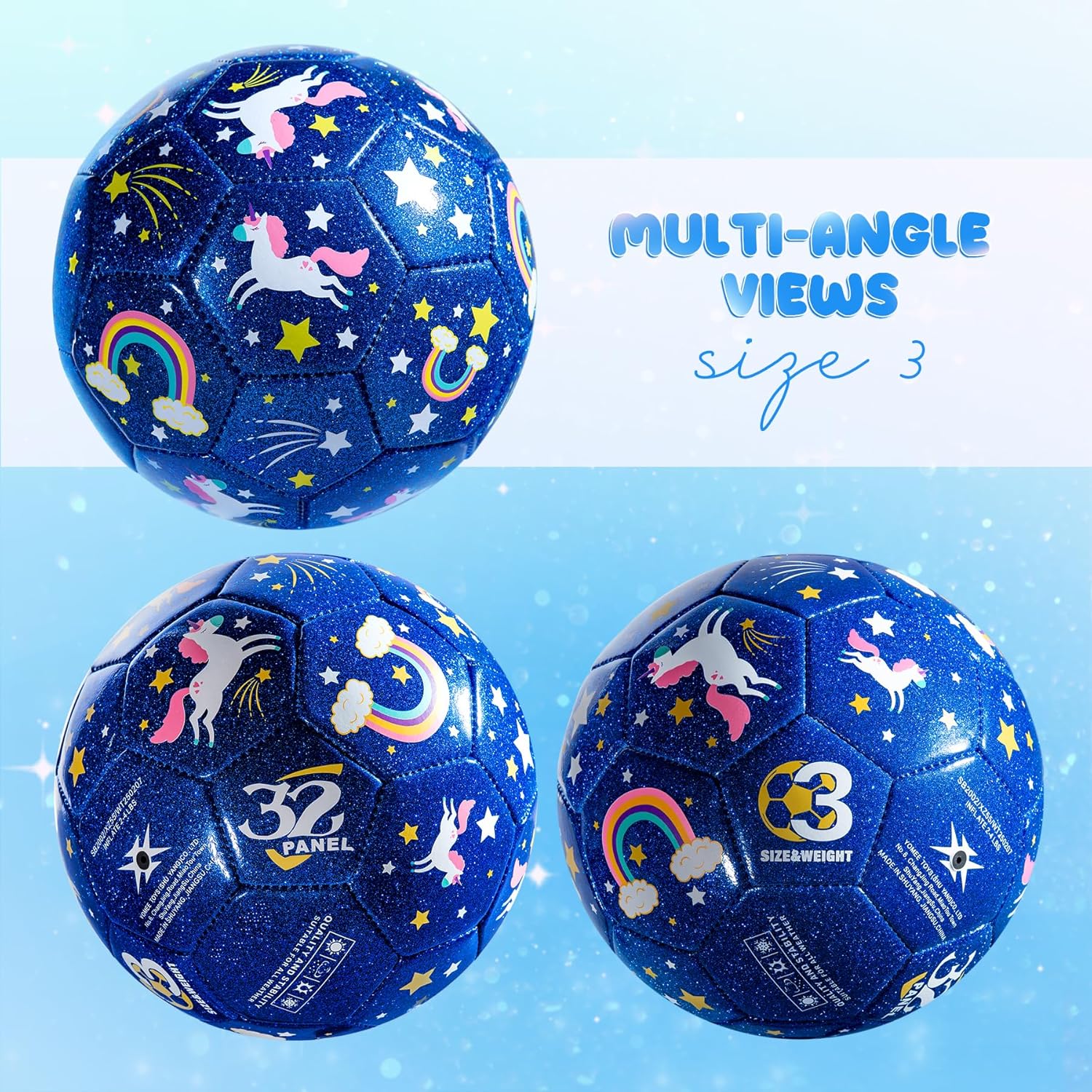 Thumbnail 3 de U&C Planet Unicornio Azul balón tamaño 3