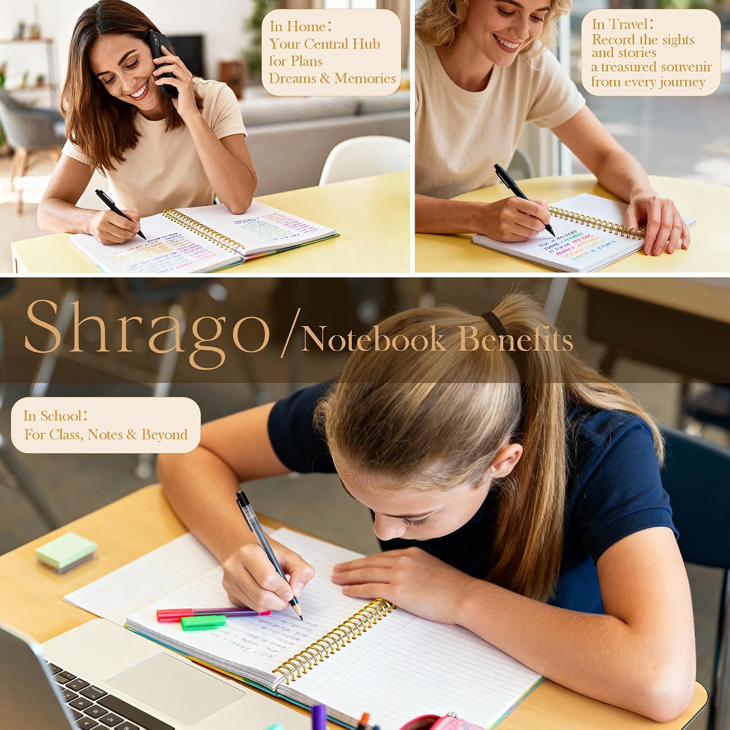 Detalle 1 de Shrago Spiral Notebook 5.5 x 8.3 Inch