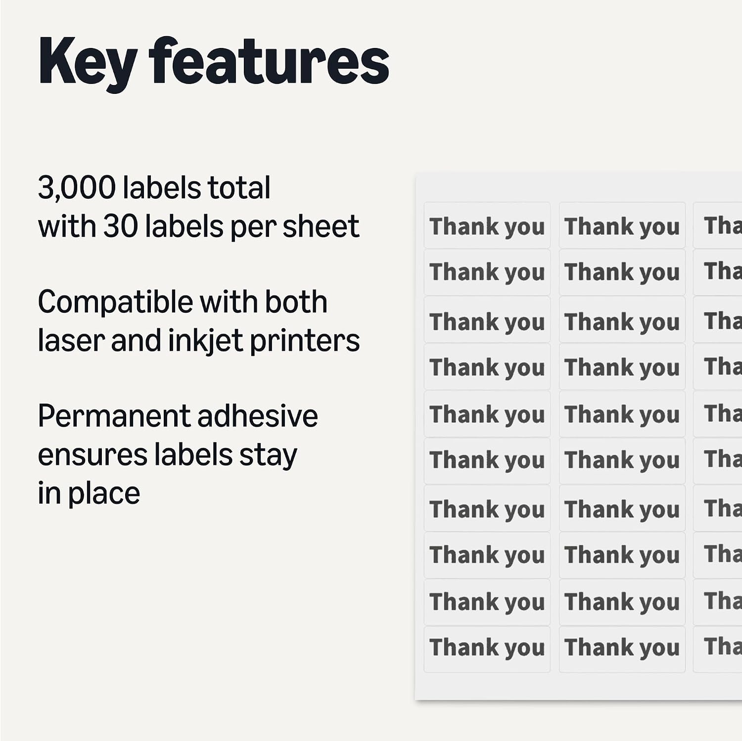 Detalle 2 de Amazon Basics Printable Address Labels 1in