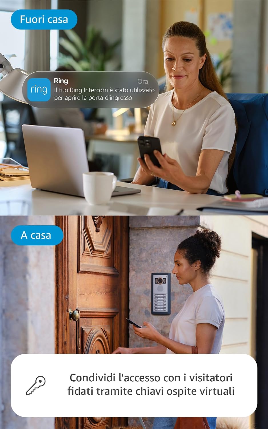 Thumbnail 4 de Ring Intercom Video + Batteria a sgancio rapido: citofono smart per casa o condominio