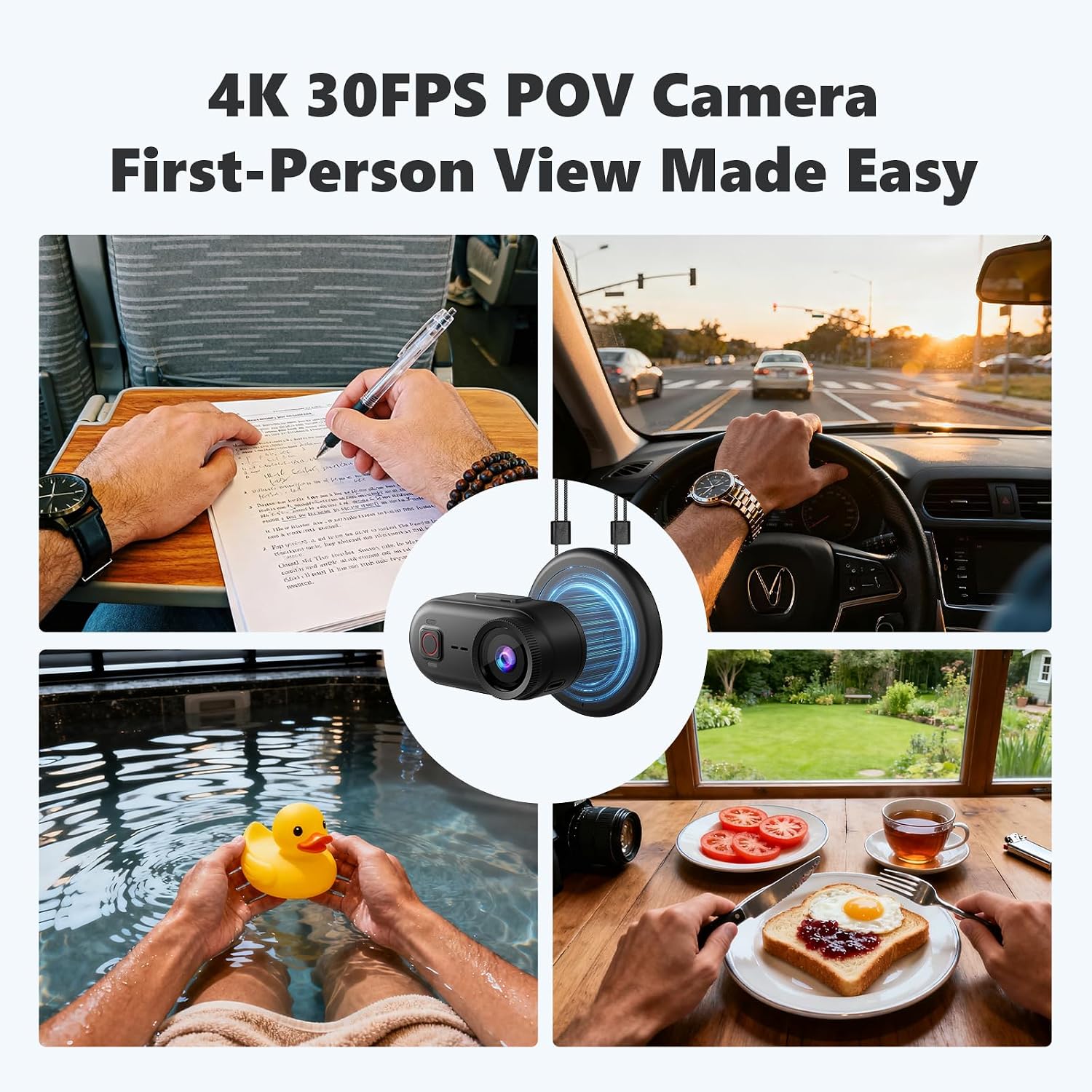 Detalle 2 de Camlance 4K Mini Action Cam: mini videocamera indossabile magnetica con Wi‑Fi, 20MP e stabilizzazione a 6 assi