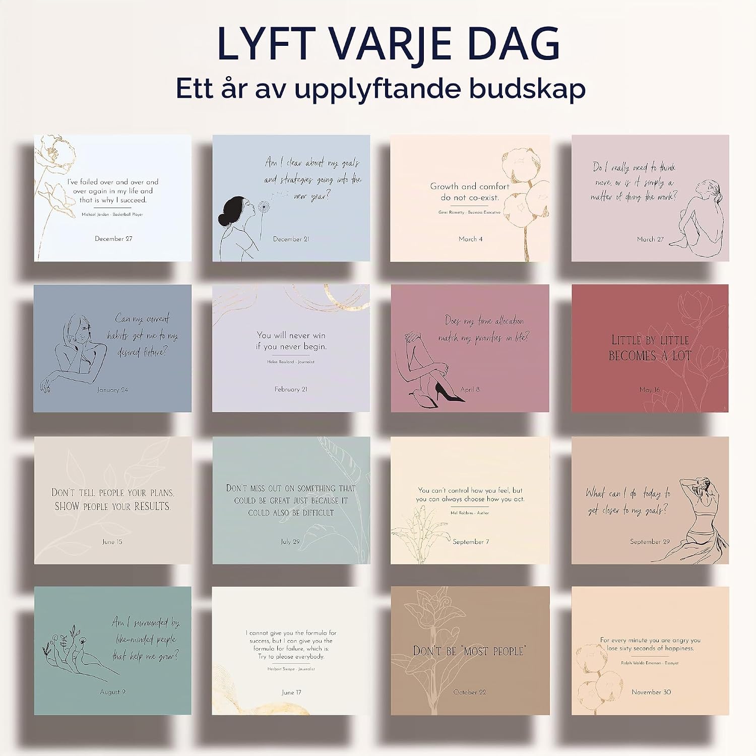 Detalle 2 de RYVE flipkalender med citat – odaterad skrivbordskalender i papper