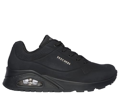 Thumbnail 4 de Skechers Damen Uno Stand On Air Weit Trainers – Black Durabuck Mesh, Größe 35.5 EU
