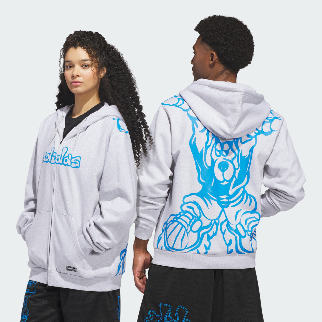 Thumbnail 1 de CHAQUETA CON CREMALLERA Y CAPUCHA SKATEBOARDING x KOGANCULT de Adidas: estilo urbano y comodidad en gris