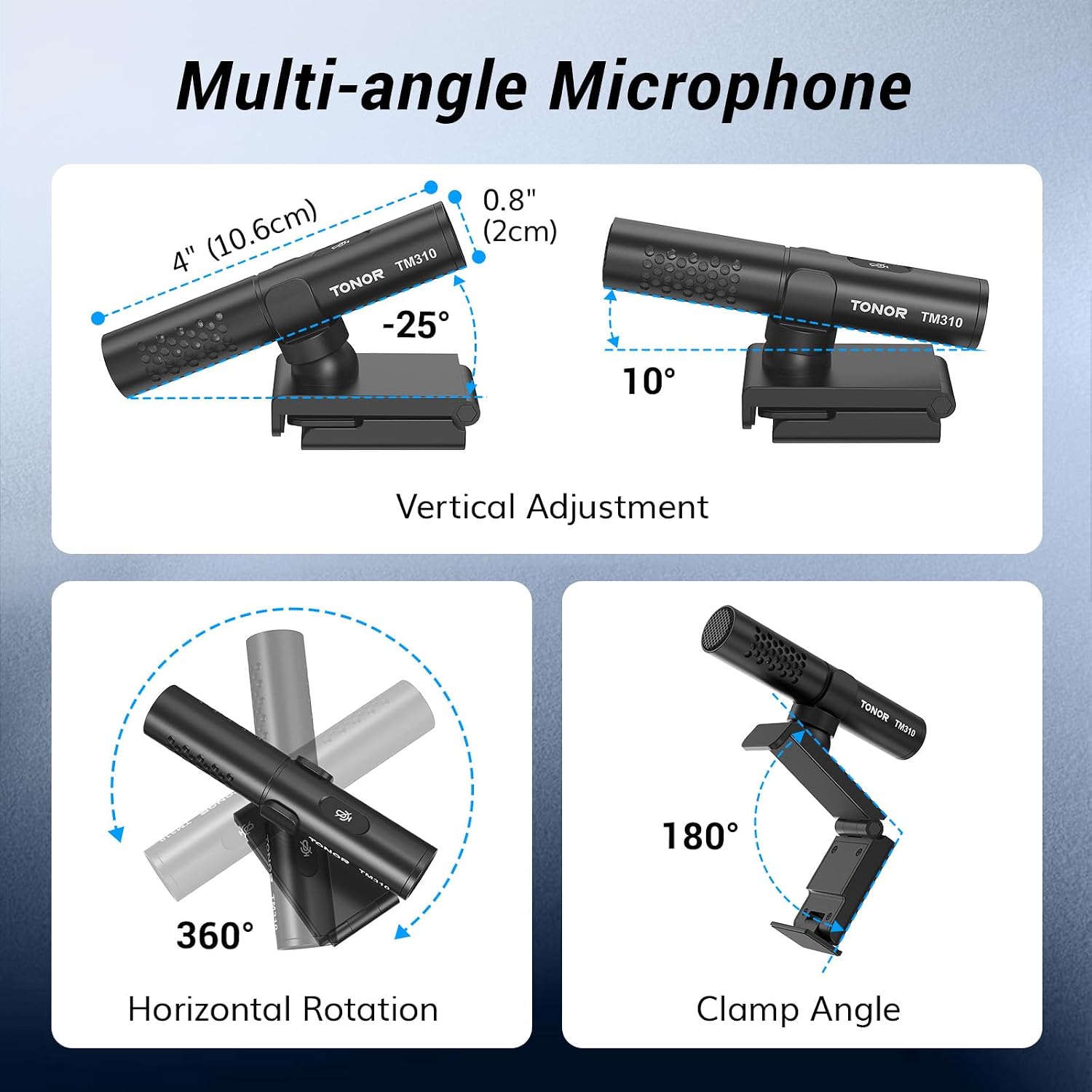 Detalle 2 de TONOR TM310 USB Conference Microphone with Supercardioid Pickup, Mute and LED
