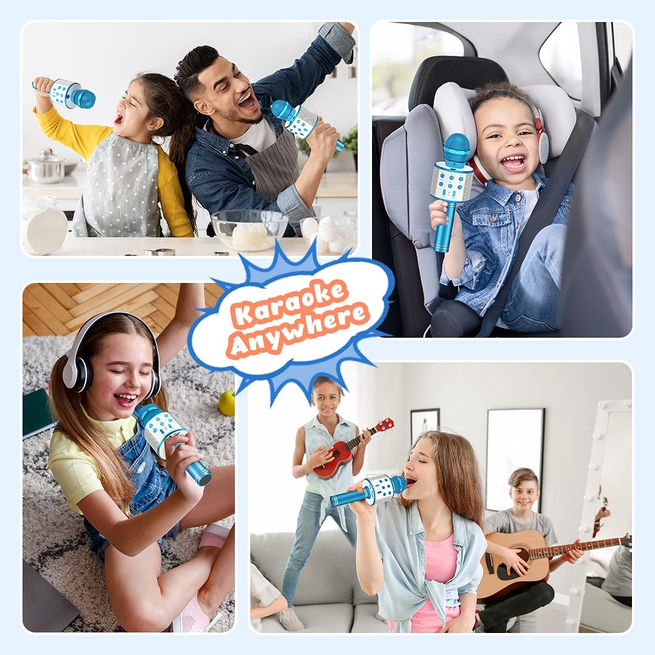 Thumbnail 5 de Hapikids Bluetooth Kids Microphone Toy (3–12 years) – Portable wireless singing mic & speaker in blue