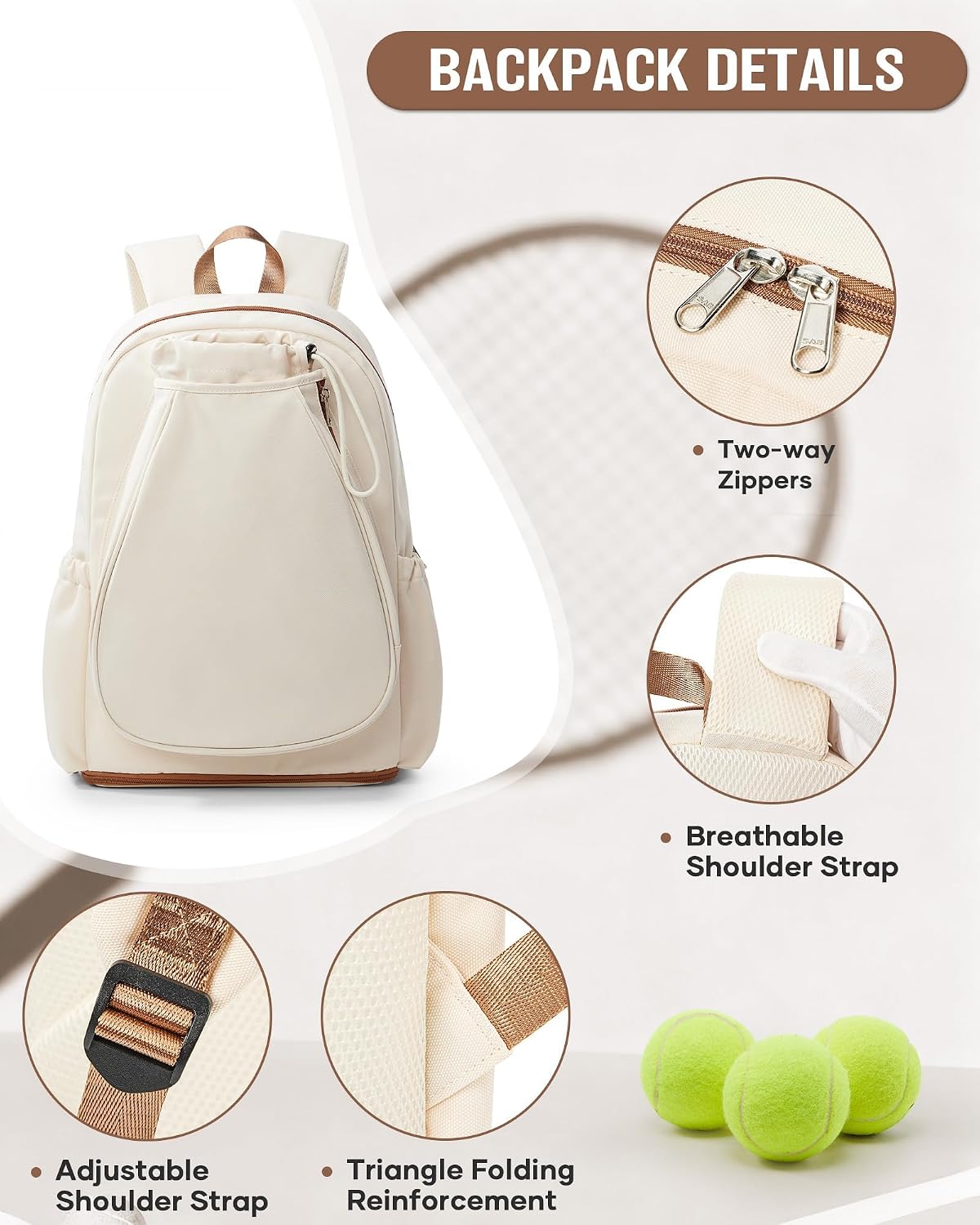 Thumbnail 6 de Gym Backpack for Women with Shoes Compartment & Wet Pocket (Foldable, Large Capacity) – Waterproof Sport, Travel & School Bag