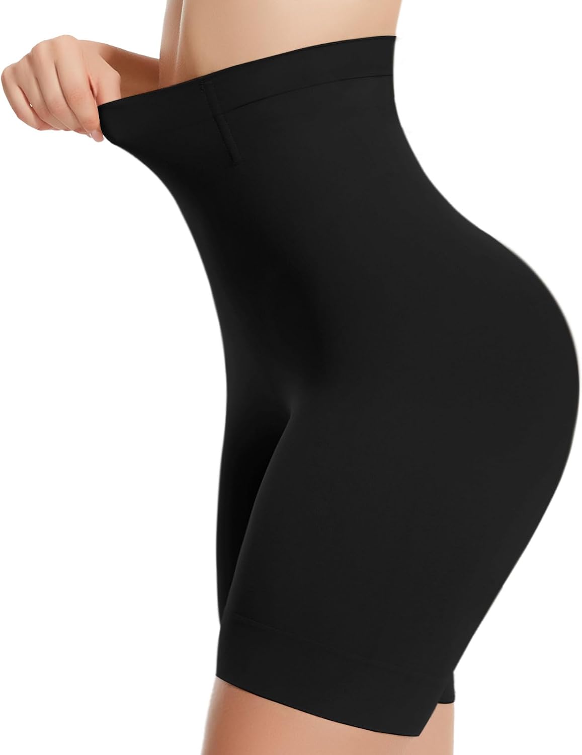 Detalle de sellto PB01-BR High-Waisted Shapewear Shorts with Tummy Control