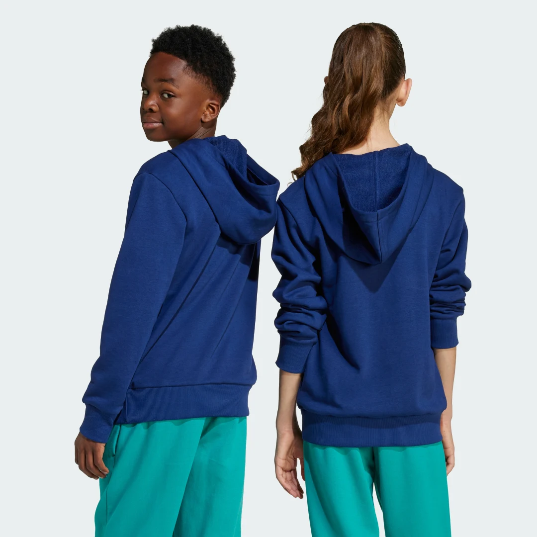 Detalle 2 de Sudadera con capucha Essentials para niños de Adidas: azul