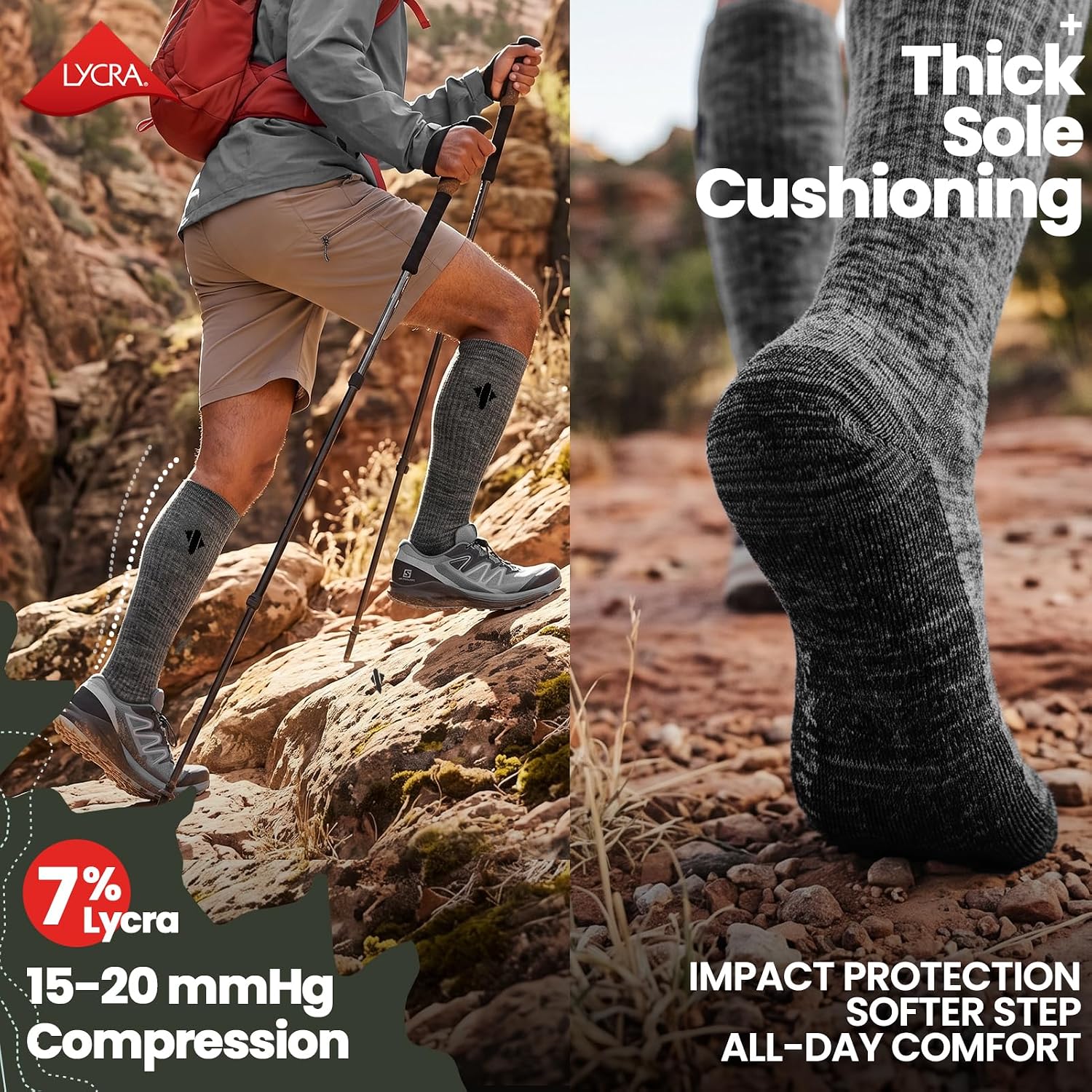 Thumbnail 3 de Heat equation Alpaca Compression Socks, 15-20 mmHg Knee-High Graduated Support