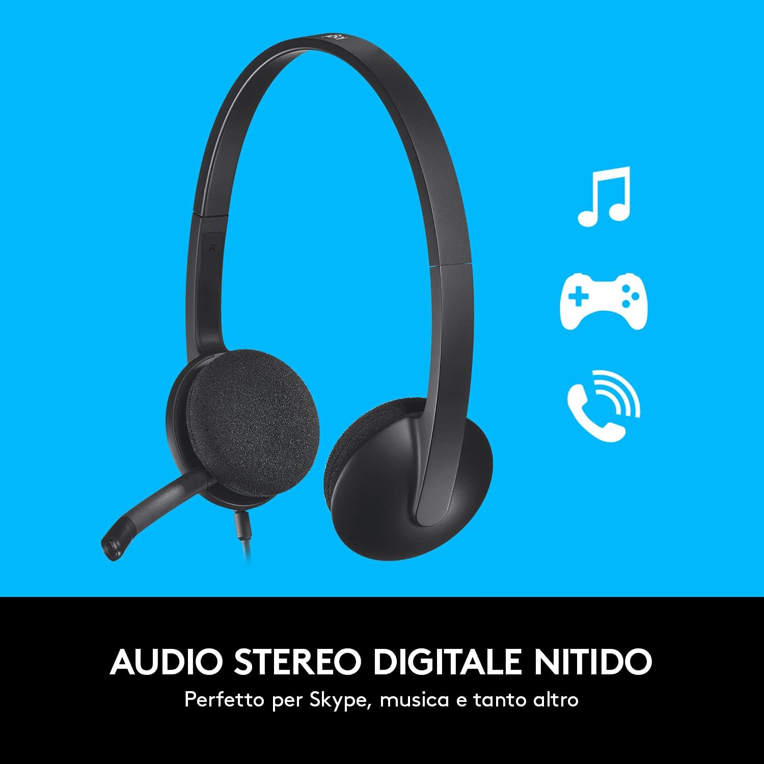 Detalle 2 de Logitech H340 cuffie cablate USB per computer