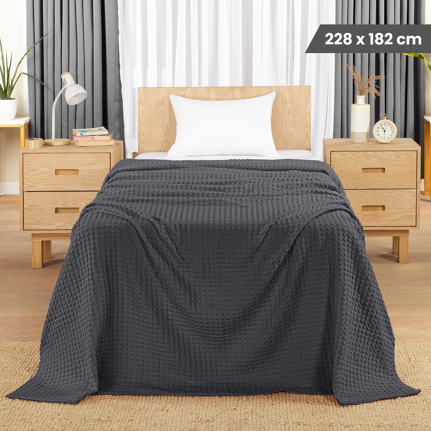 Thumbnail 2 de Utopia Bedding Waffeldecke 300 GSM, 228 x 182 cm