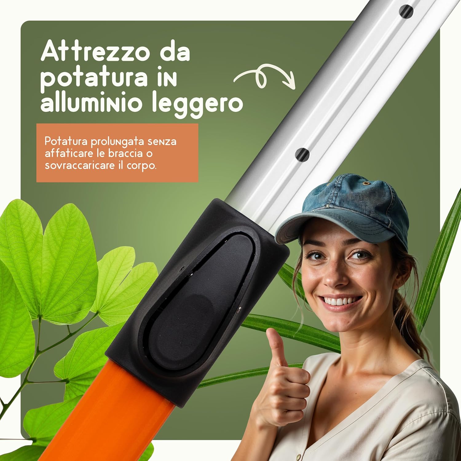 Thumbnail 6 de Recalma Recalma Troncami telescopici: manico 50–82 cm, acciaio temprato, rami >44 mm e cesoie regolabili