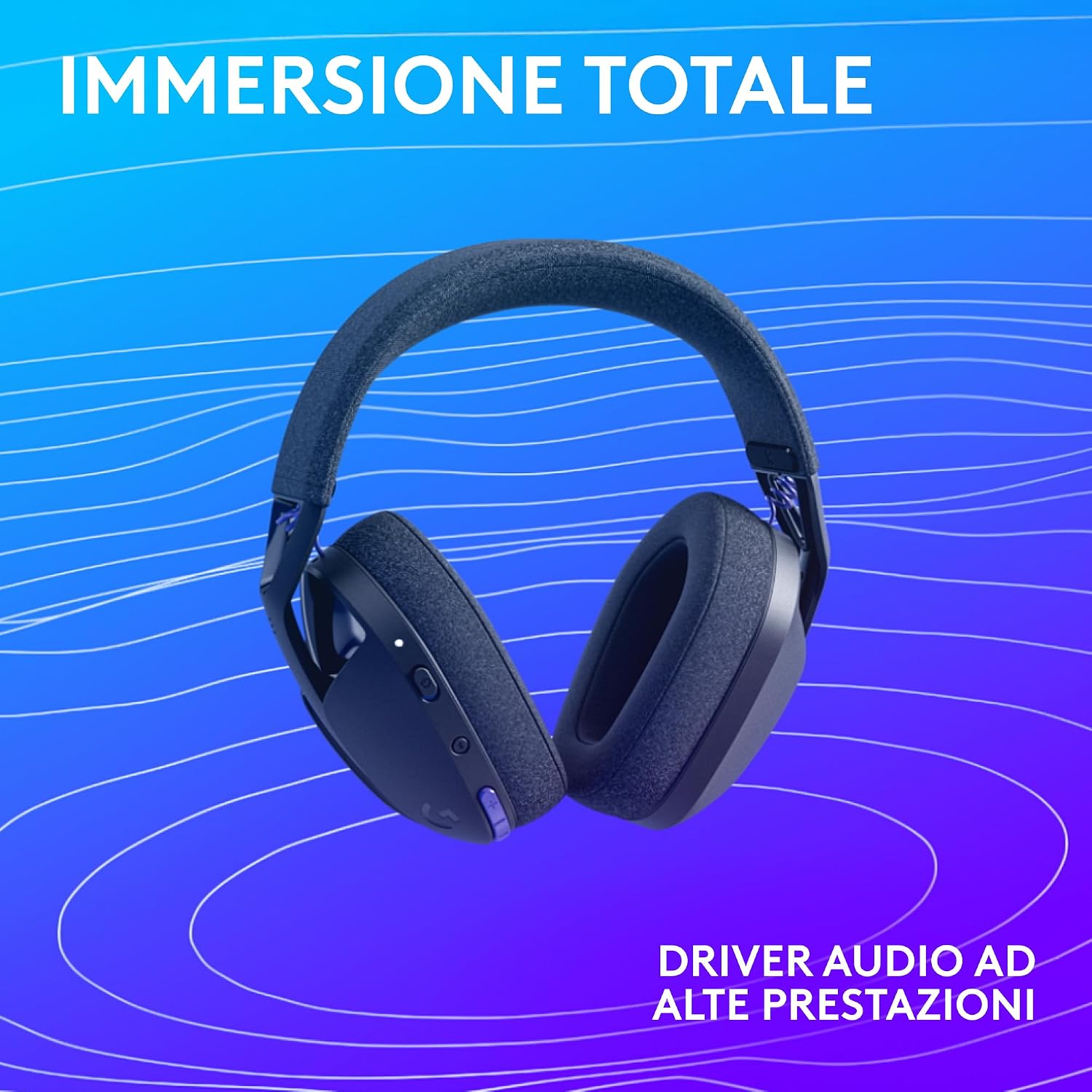 Detalle de Logitech G G321 LIGHTSPEED: cuffia gaming wireless con Bluetooth e microfono flip-to-mute