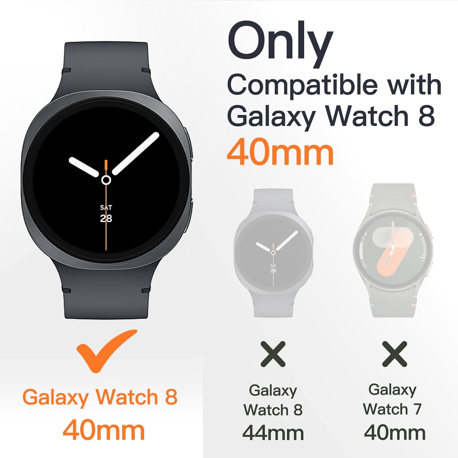 Thumbnail 1 de JETech Hülle mit Schutzfolie für Samsung Galaxy Watch 8 40mm – vollständiger Schutz, gehärtetes Glas und einfache Montage