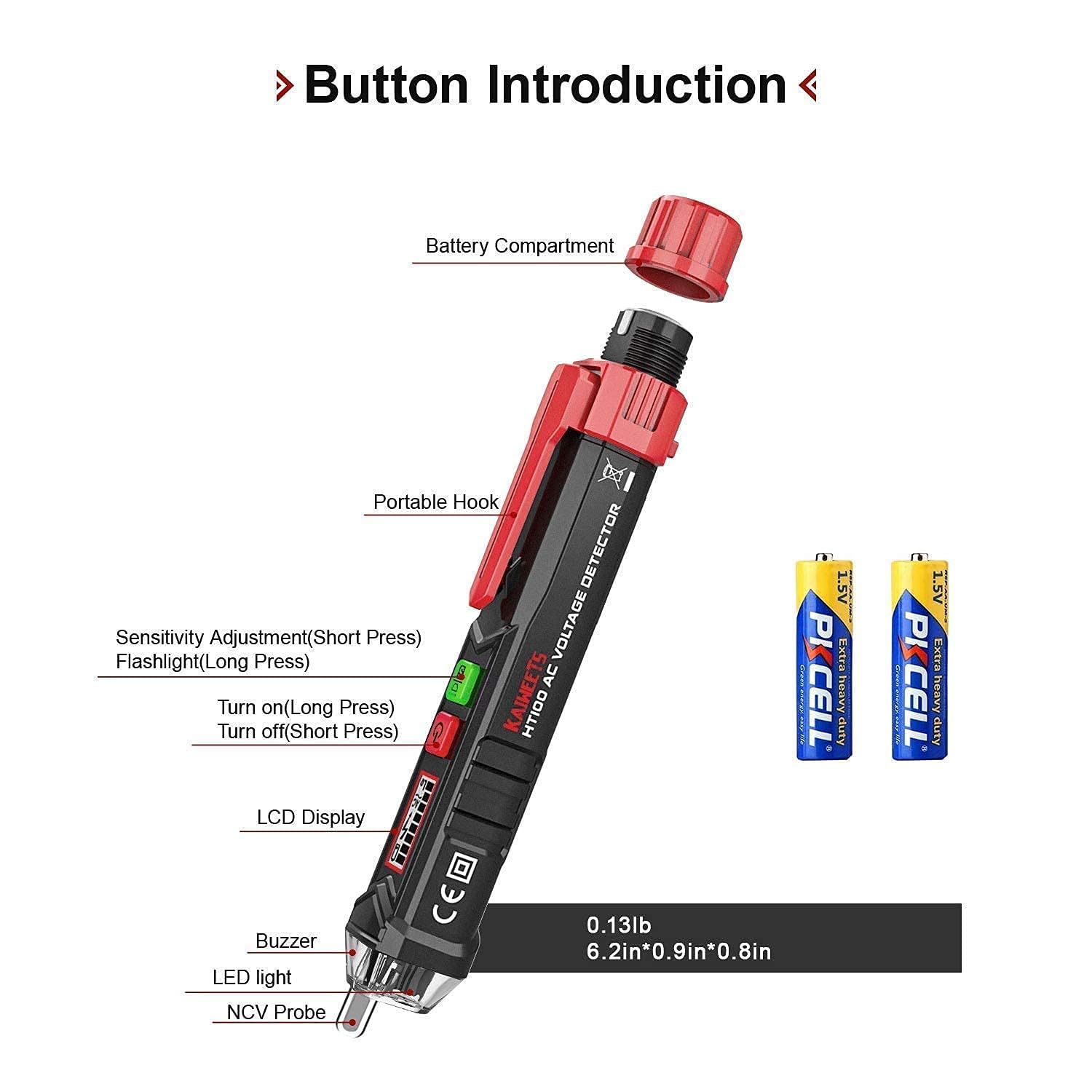Thumbnail 6 de KAIWEETS HT100 voltage tester 12V–1000V 🔌📟