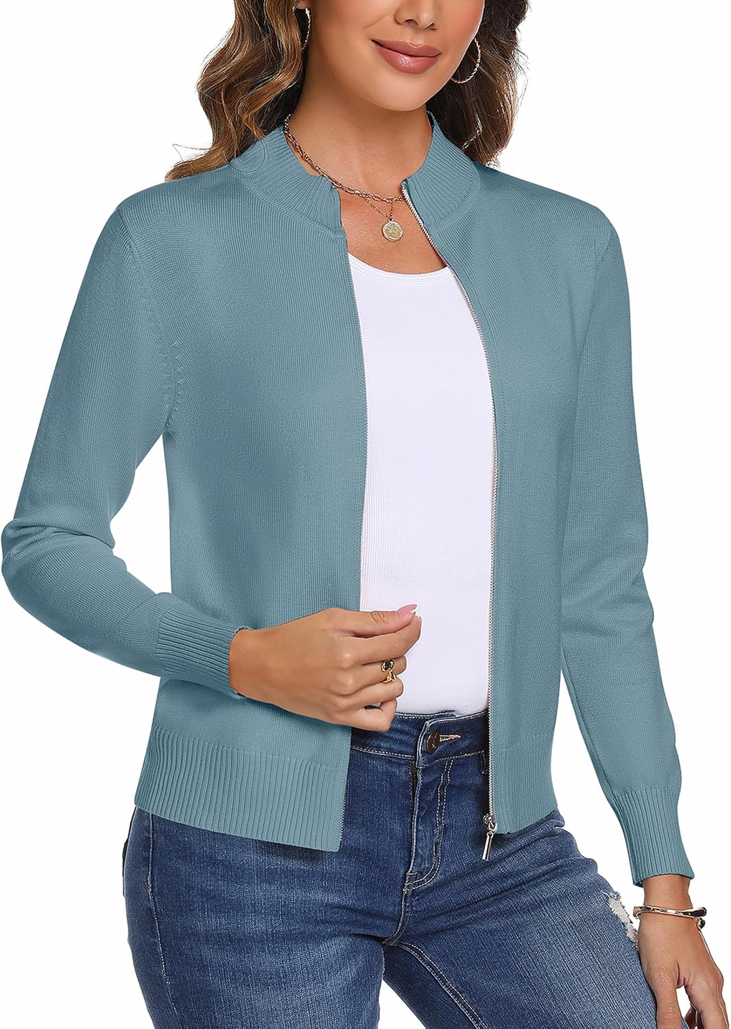 Thumbnail 1 de Totatuit Long Sleeve Zip-Up Knit Cardigan