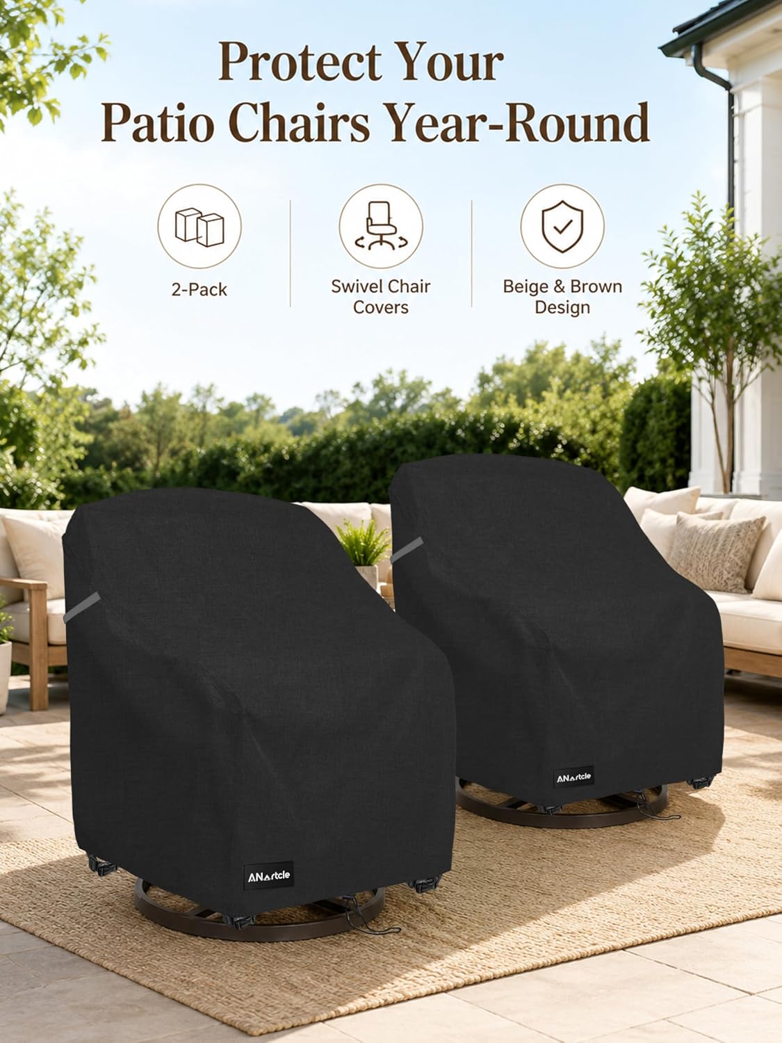 Detalle de ANartcle 2Pack-28"D x 33"W x 38.5"H Swivel Rocker Chair Covers
