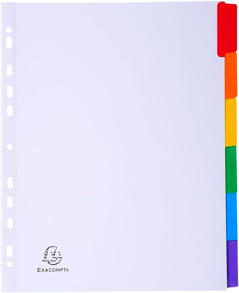 Thumbnail 4 de Exacompta 4306SE – Pack de 5 jeux d'intercalaires A4 Maxi, 160 g/m2, FSC, 6 onglets colorés et renforcés