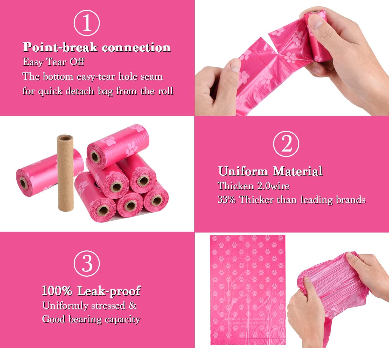 Detalle de JBBFCAN Dog Poo Bags 240 Compostable rolls