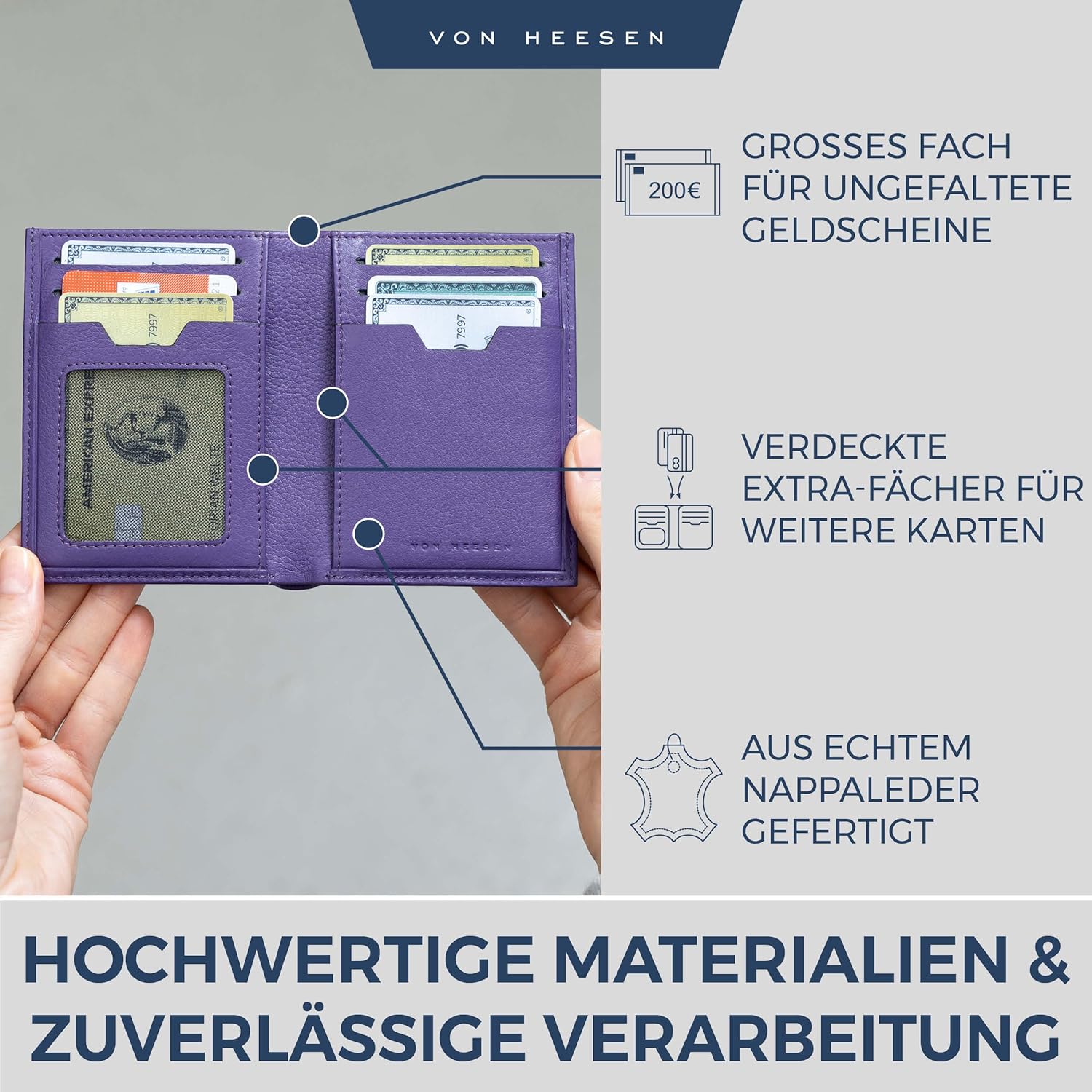 Thumbnail 2 de VON HEESEN Geldbörse mit Münzfach, RFID