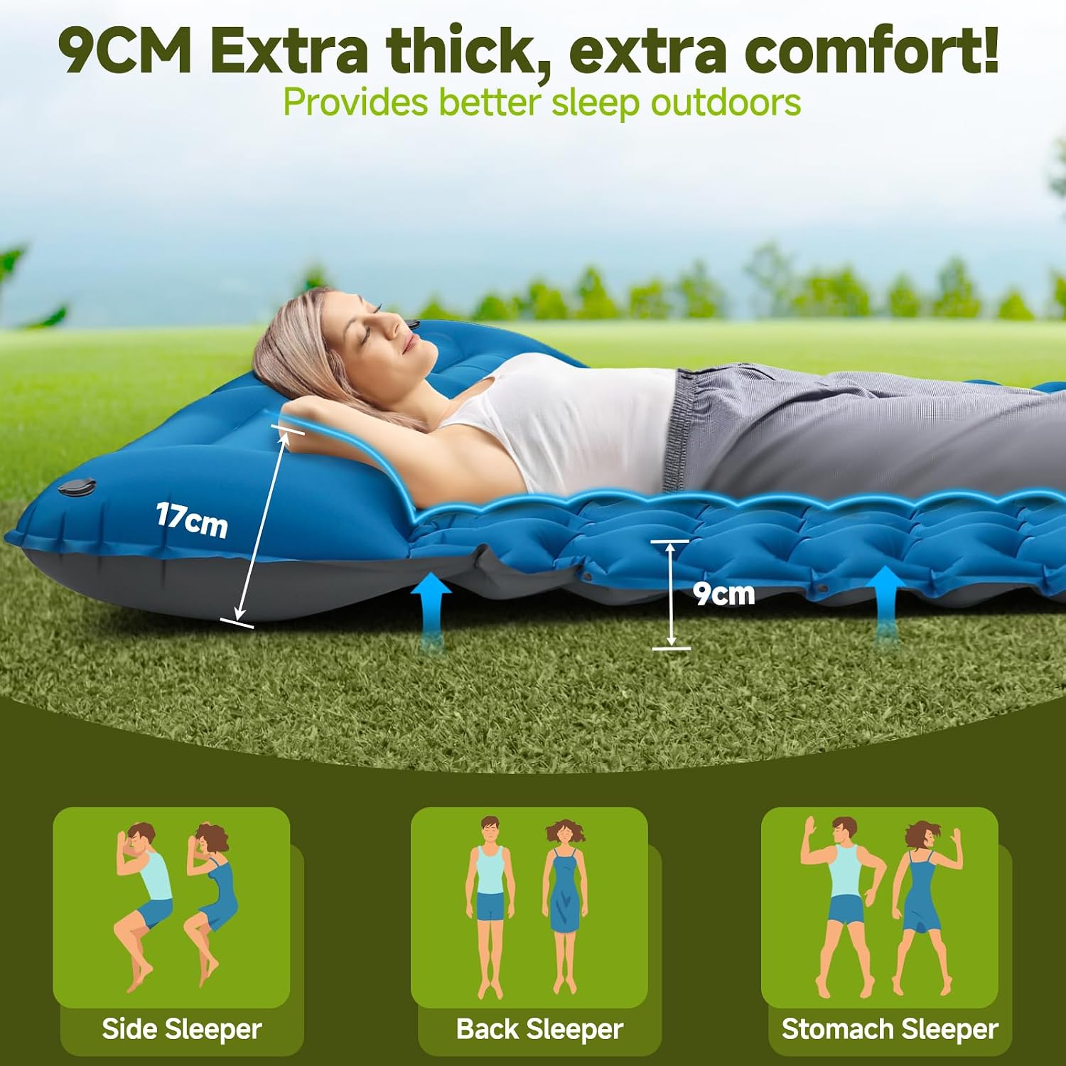 Thumbnail 2 de FORRINX Sleeping Pad Double 200x130 cm – Ultralight Self-Inflating Camping Mat
