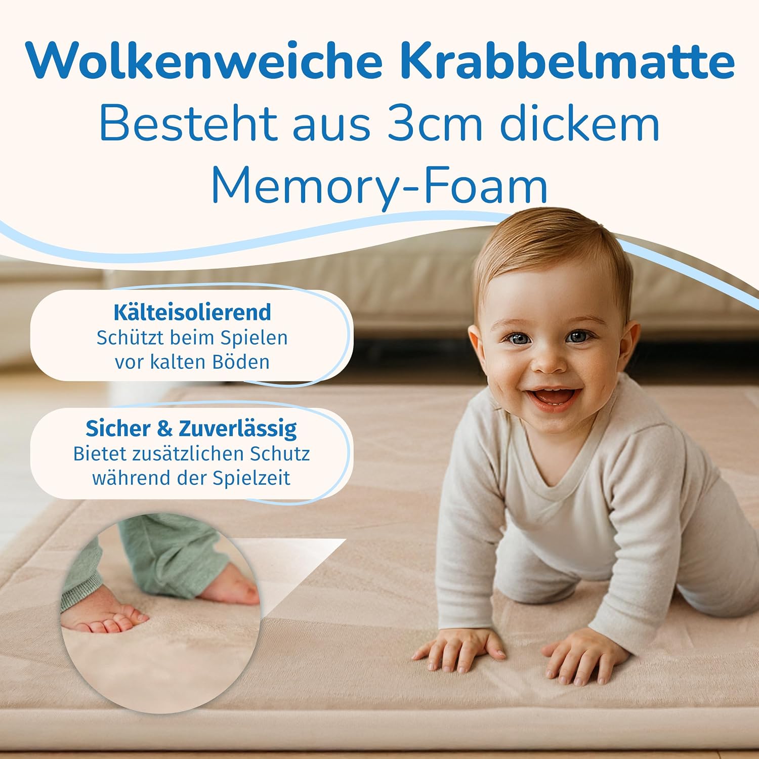 Thumbnail 2 de BabybeFun Krabbelmatte 150x150 cm
